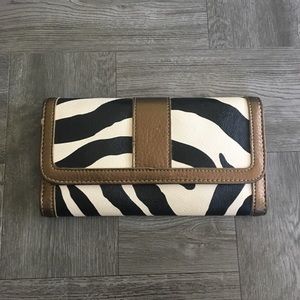Zebra Print Wallet - Soft Leather